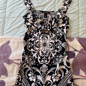 Floral Black and White WHBM Top